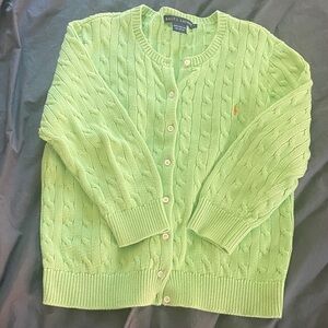 Ralph Lauren Lime Green Cable Knit Sweater